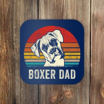 Vintage Boxer Dad Ever Daddy Funny Gift Dog Dad Father Gift Coaster