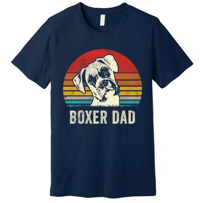 Vintage Boxer Dad Ever Daddy Funny Gift Dog Dad Father Gift Premium T-Shirt