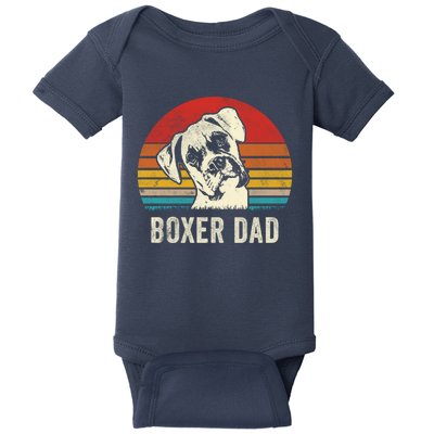 Vintage Boxer Dad Ever Daddy Funny Gift Dog Dad Father Gift Baby Bodysuit