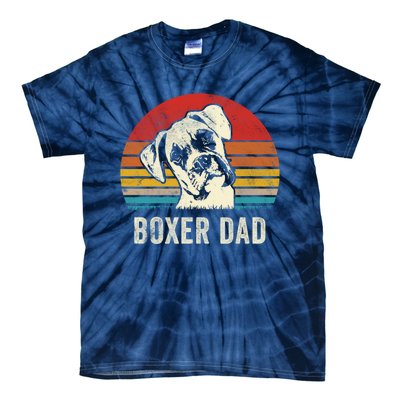 Vintage Boxer Dad Ever Daddy Funny Gift Dog Dad Father Gift Tie-Dye T-Shirt