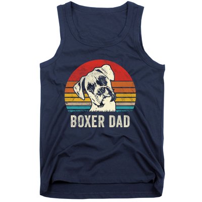 Vintage Boxer Dad Ever Daddy Funny Gift Dog Dad Father Gift Tank Top