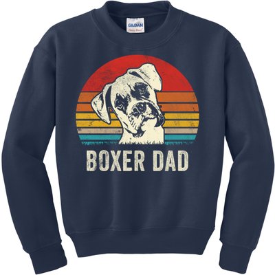 Vintage Boxer Dad Ever Daddy Funny Gift Dog Dad Father Gift Kids Sweatshirt