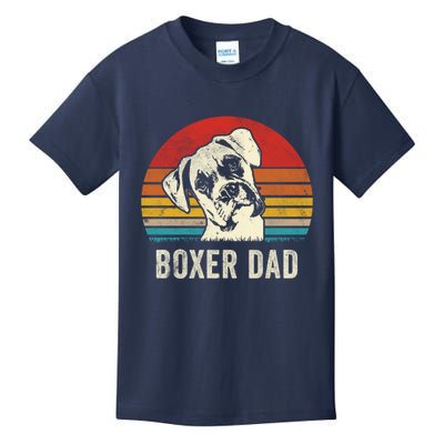 Vintage Boxer Dad Ever Daddy Funny Gift Dog Dad Father Gift Kids T-Shirt