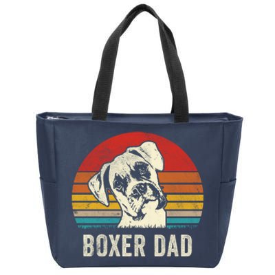 Vintage Boxer Dad Ever Daddy Funny Gift Dog Dad Father Gift Zip Tote Bag