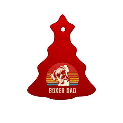 Vintage Boxer Dad Ever Daddy Funny Gift Dog Dad Father Gift Ceramic Tree Ornament