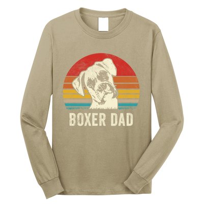 Vintage Boxer Dad Ever Daddy Funny Gift Dog Dad Father Gift Long Sleeve Shirt