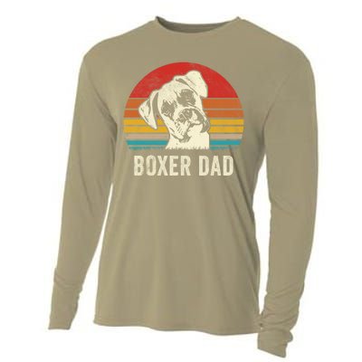 Vintage Boxer Dad Ever Daddy Funny Gift Dog Dad Father Gift Cooling Performance Long Sleeve Crew