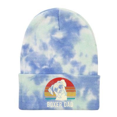 Vintage Boxer Dad Ever Daddy Funny Gift Dog Dad Father Gift Tie Dye 12in Knit Beanie