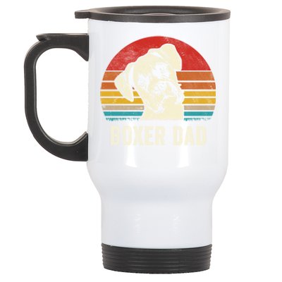 Vintage Boxer Dad Ever Daddy Funny Gift Dog Dad Father Gift Stainless Steel Travel Mug