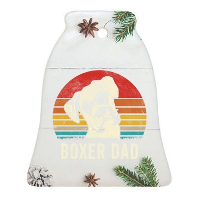 Vintage Boxer Dad Ever Daddy Funny Gift Dog Dad Father Gift Ceramic Bell Ornament