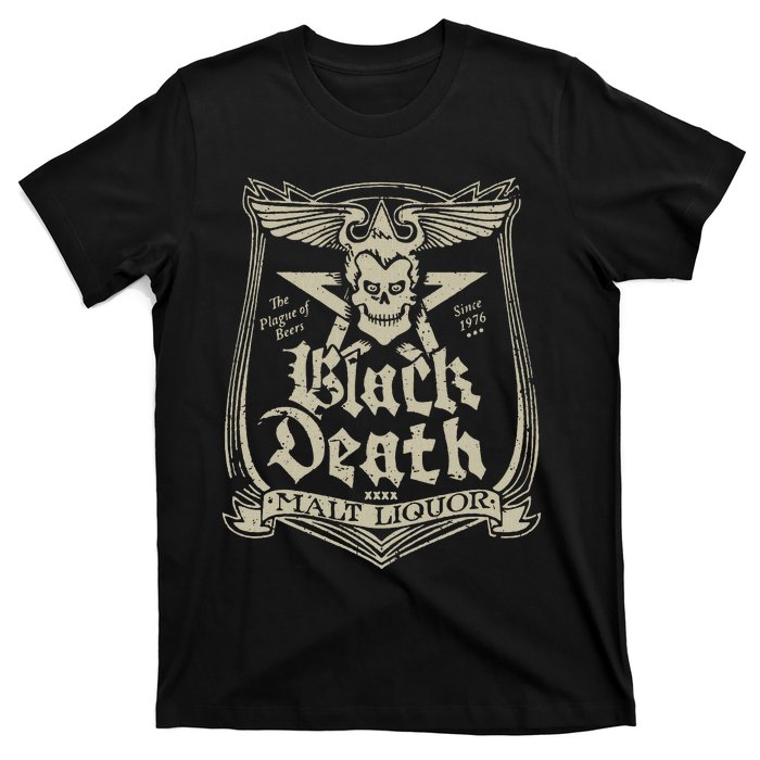 Vintage Black Death 70s Skull Malt Liquor T-Shirt