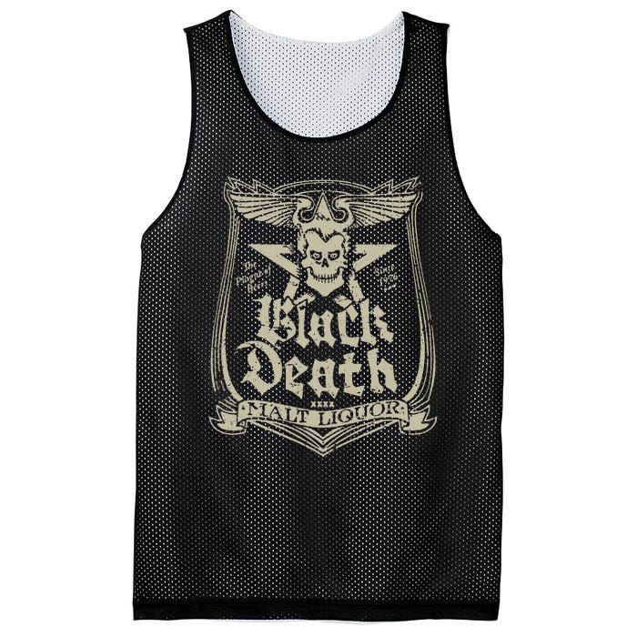 Vintage Black Death 70s Skull Malt Liquor Mesh Reversible Basketball Jersey Tank