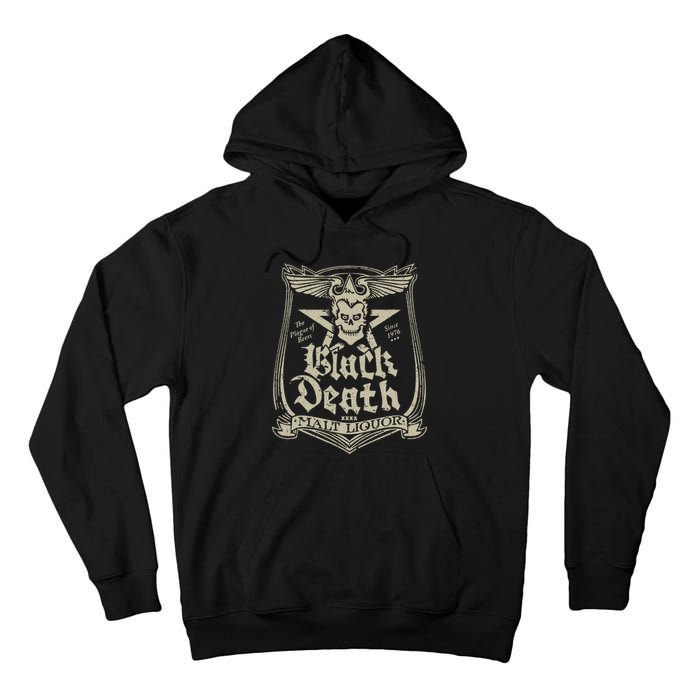 Vintage Black Death 70s Skull Malt Liquor Tall Hoodie