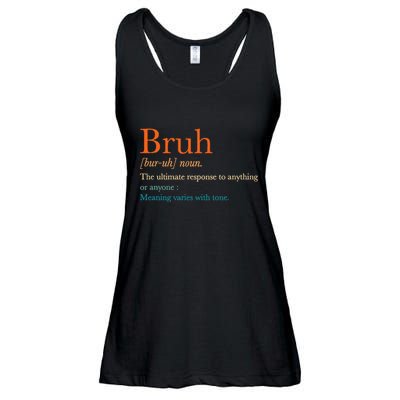 Vintage Bruh Definition Hilarious Ladies Essential Flowy Tank