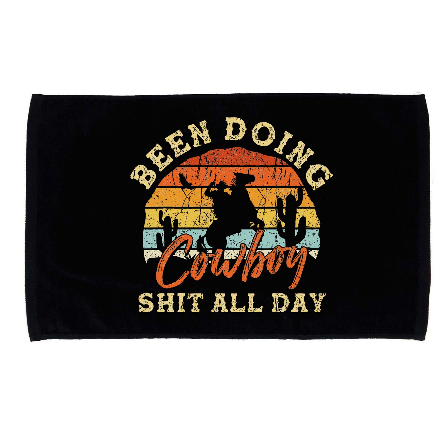 Vintage Been Doing Cowboy Shit All Day Funny Cowboy Microfiber Hand Towel
