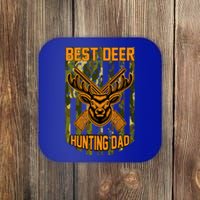 Vintage Best Deer Hunting Dad American Flag Patriotic Meaningful Gift Coaster