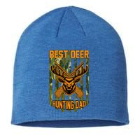 Vintage Best Deer Hunting Dad American Flag Patriotic Meaningful Gift Sustainable Beanie