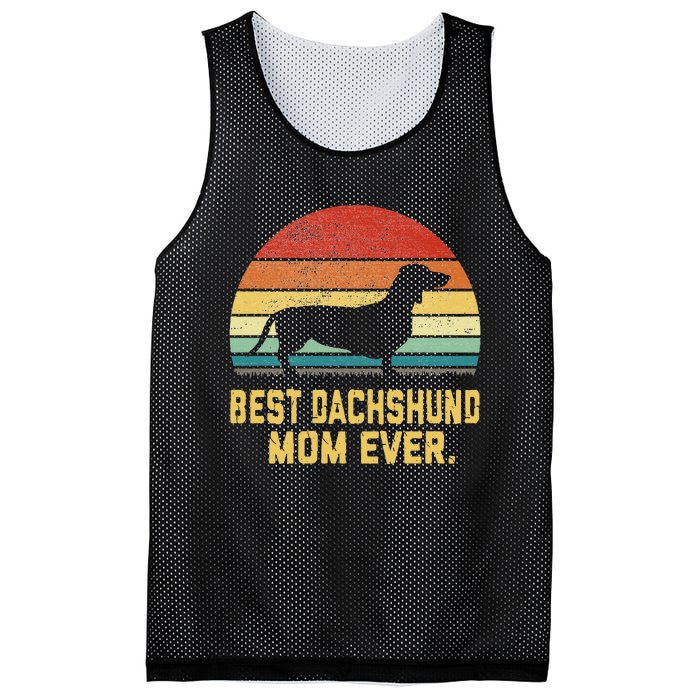 Vintage Best Dachshund Mom Ever Mesh Reversible Basketball Jersey Tank