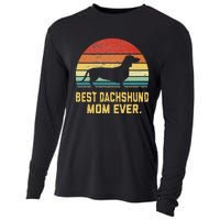 Vintage Best Dachshund Mom Ever Cooling Performance Long Sleeve Crew