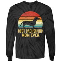 Vintage Best Dachshund Mom Ever Tie-Dye Long Sleeve Shirt