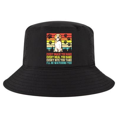 Vintage Beagle Dog Funny Every Snack You Make Bite You Take Cool Comfort Performance Bucket Hat