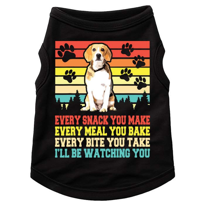 Vintage Beagle Dog Funny Every Snack You Make Bite You Take Doggie Tank