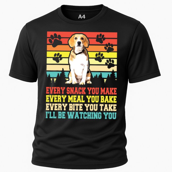 Vintage Beagle Dog Funny Every Snack You Make Bite You Take Performance Shirt