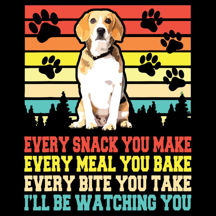Vintage Beagle Dog Funny Every Snack You Make Bite You Take Performance Shirt