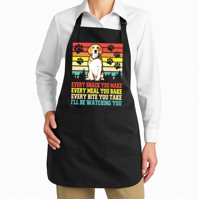 Vintage Beagle Dog Funny Every Snack You Make Bite You Take Apron
