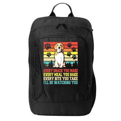 Vintage Beagle Dog Funny Every Snack You Make Bite You Take City Backpack
