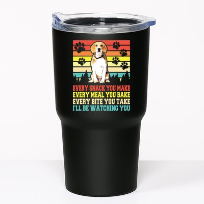 Vintage Beagle Dog Funny Every Snack You Make Bite You Take Tumbler