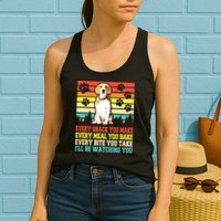 Vintage Beagle Dog Funny Every Snack You Make Bite You Take Womens Tank Top