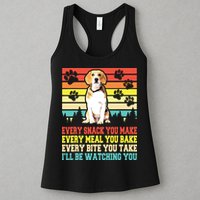 Vintage Beagle Dog Funny Every Snack You Make Bite You Take Womens Tank Top