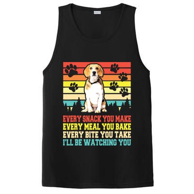 Vintage Beagle Dog Funny Every Snack You Make Bite You Take PosiCharge Competitor Tank