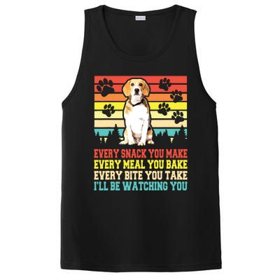 Vintage Beagle Dog Funny Every Snack You Make Bite You Take PosiCharge Competitor Tank