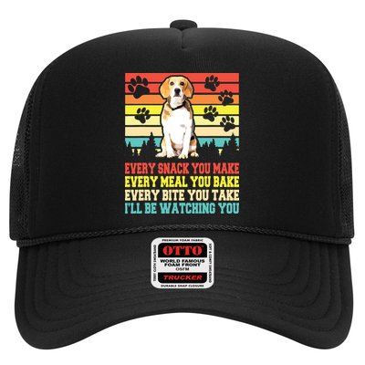 Vintage Beagle Dog Funny Every Snack You Make Bite You Take Trucker Hat