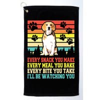 Vintage Beagle Dog Funny Every Snack You Make Bite You Take Golf Towel