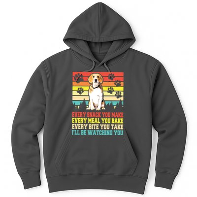 Vintage Beagle Dog Funny Every Snack You Make Bite You Take Hoodie