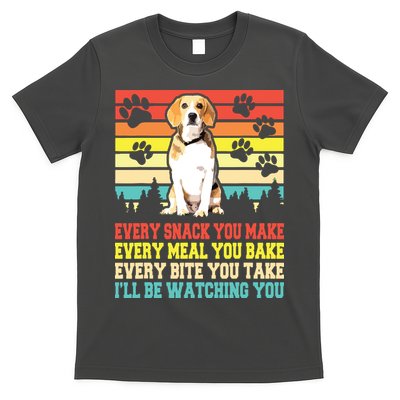 Vintage Beagle Dog Funny Every Snack You Make Bite You Take T-Shirt