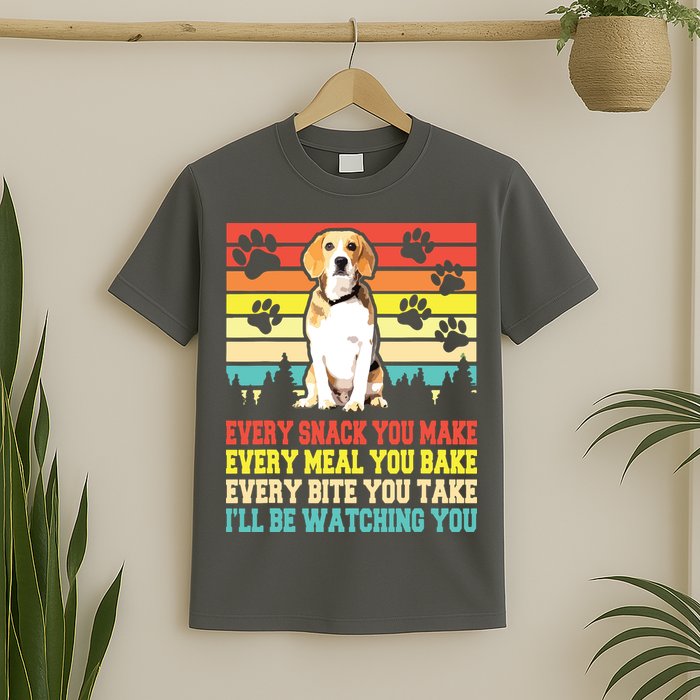 Vintage Beagle Dog Funny Every Snack You Make Bite You Take T-Shirt