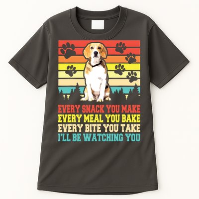 Vintage Beagle Dog Funny Every Snack You Make Bite You Take Tall T-Shirt