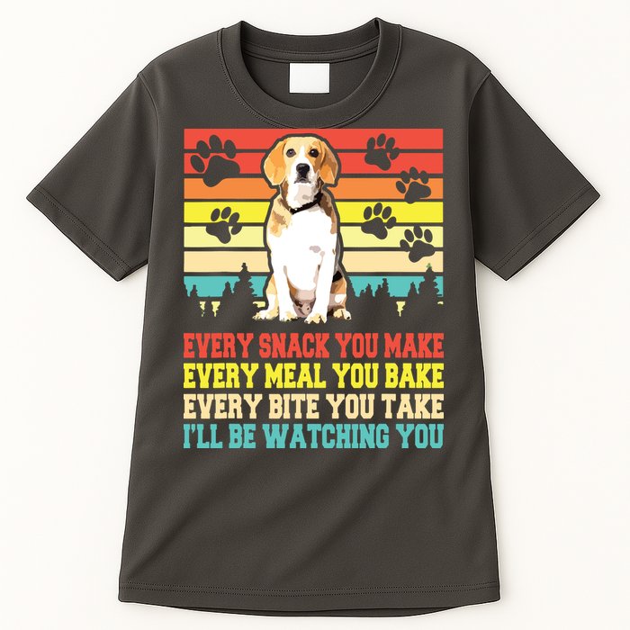 Vintage Beagle Dog Funny Every Snack You Make Bite You Take Tall T-Shirt