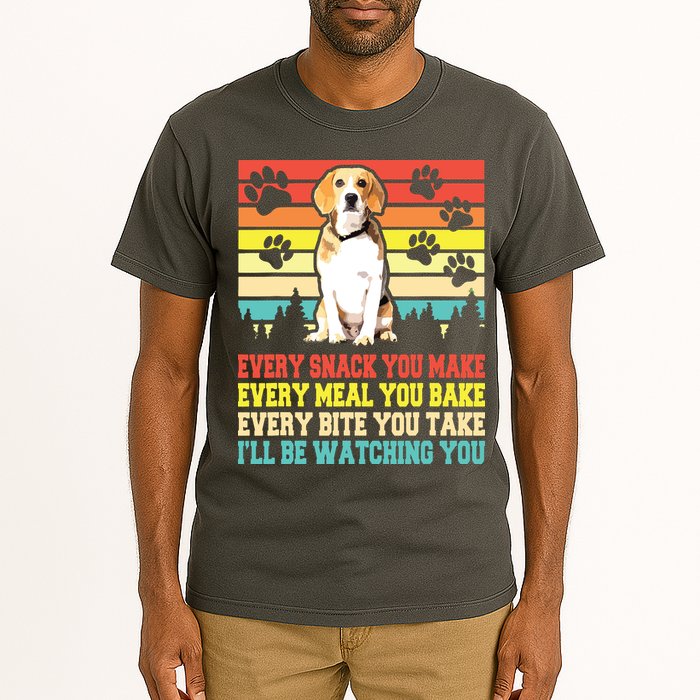 Vintage Beagle Dog Funny Every Snack You Make Bite You Take Tall T-Shirt
