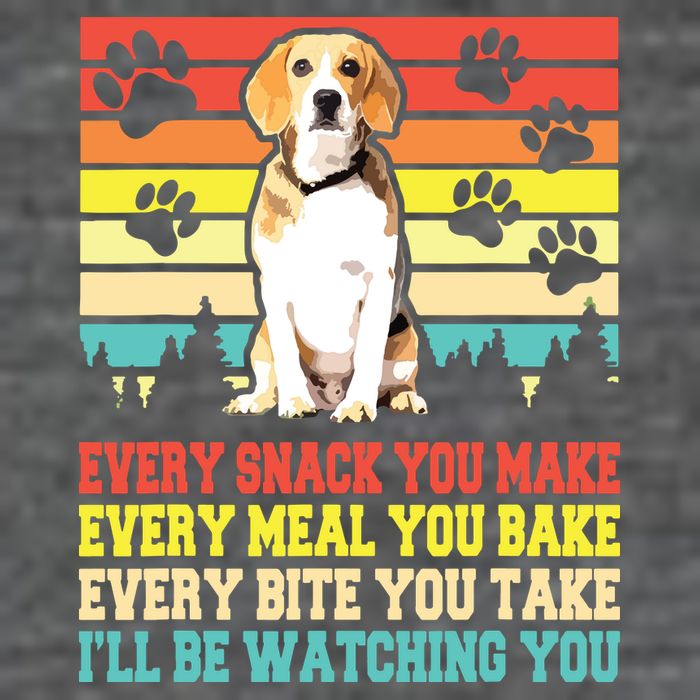 Vintage Beagle Dog Funny Every Snack You Make Bite You Take Flatbill Hat