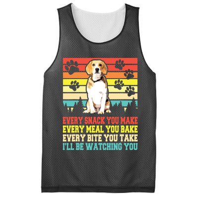 Vintage Beagle Dog Funny Every Snack You Make Bite You Take Mesh Reversible Basketball Jersey Tank