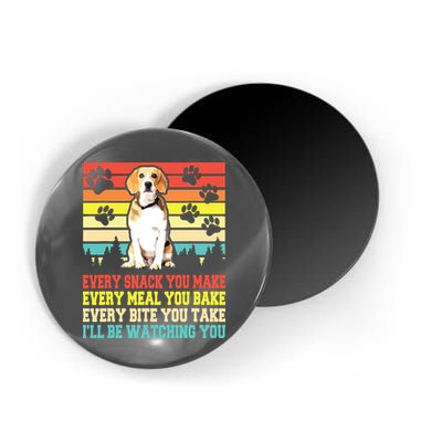 Vintage Beagle Dog Funny Every Snack You Make Bite You Take Magnet