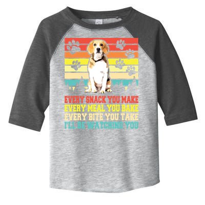 Vintage Beagle Dog Funny Every Snack You Make Bite You Take Toddler Fine Jersey T-Shirt