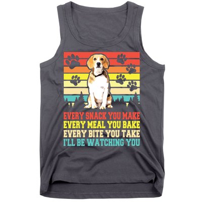 Vintage Beagle Dog Funny Every Snack You Make Bite You Take Tank Top