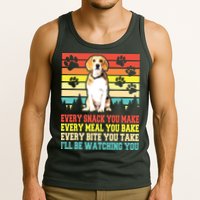 Vintage Beagle Dog Funny Every Snack You Make Bite You Take Tank Top