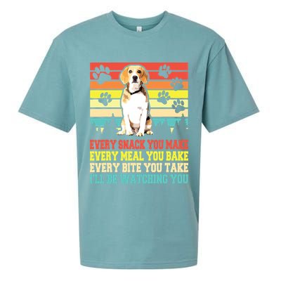 Vintage Beagle Dog Funny Every Snack You Make Bite You Take Sueded Cloud Jersey T-Shirt